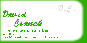 david csanak business card